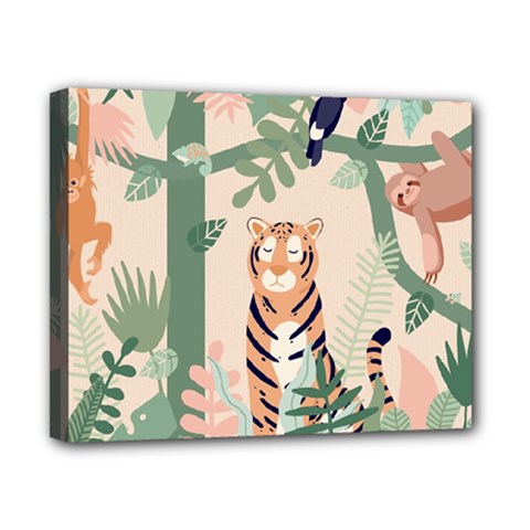 Kids Animals & Jungle Friends Canvas 10  X 8  (stretched) by Ravend