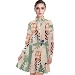 Kids Animals & Jungle Friends Long Sleeve Chiffon Shirt Dress by Ravend