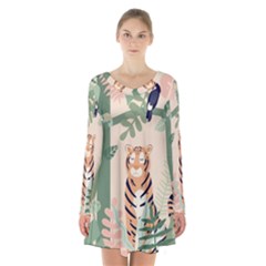 Kids Animals & Jungle Friends Long Sleeve Velvet V-neck Dress by Ravend