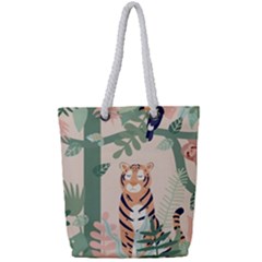 Kids Animals & Jungle Friends Full Print Rope Handle Tote (small) by Ravend