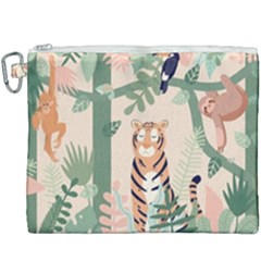 Kids Animals & Jungle Friends Canvas Cosmetic Bag (xxxl) by Ravend