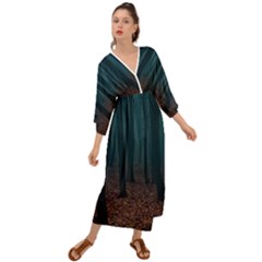 Dark Forest Nature Grecian Style  Maxi Dress by Ravend