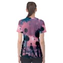 Nature Sunset Sky Clouds Palms Tropics Porous Women s Cotton Tee View2