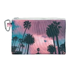 Nature Sunset Sky Clouds Palms Tropics Porous Canvas Cosmetic Bag (large) by Ravend