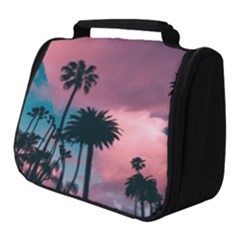 Nature Sunset Sky Clouds Palms Tropics Porous Full Print Travel Pouch (small) by Ravend