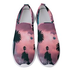 Nature Sunset Sky Clouds Palms Tropics Porous Women s Slip On Sneakers by Ravend