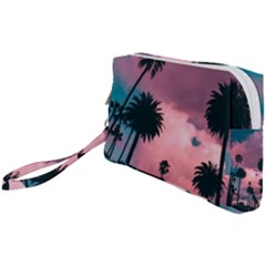 Nature Sunset Sky Clouds Palms Tropics Porous Wristlet Pouch Bag (small) by Ravend