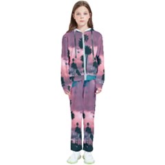 Nature Sunset Sky Clouds Palms Tropics Porous Kids  Tracksuit by Ravend