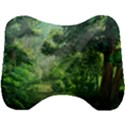 Anime Green Forest Jungle Nature Landscape Head Support Cushion View1