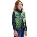 Anime Green Forest Jungle Nature Landscape Kid s Short Button Up Puffer Vest	 View2