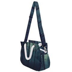 Dark Forest Rope Handles Shoulder Strap Bag