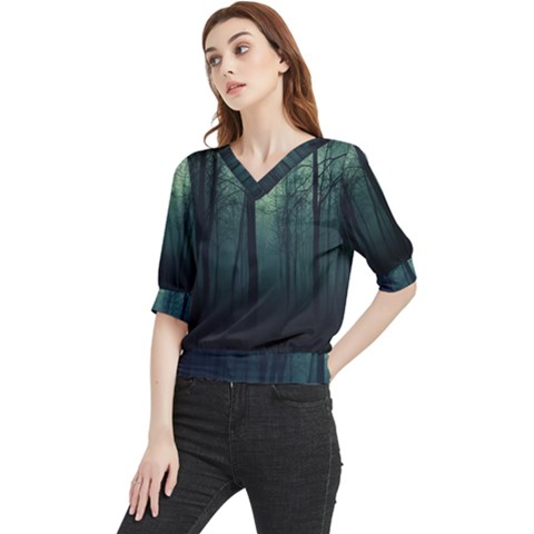 Dark Forest Quarter Sleeve Blouse by Ravend