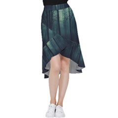 Dark Forest Frill Hi Low Chiffon Skirt