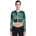 Green Tree Forest Jungle Nature Landscape Long Sleeve Zip Up Bomber Jacket View1