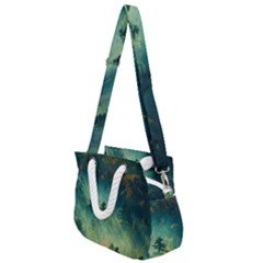 Green Tree Forest Jungle Nature Landscape Rope Handles Shoulder Strap Bag by Ravend