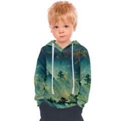 Green Tree Forest Jungle Nature Landscape Kids  Overhead Hoodie by Ravend