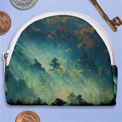 Green Tree Forest Jungle Nature Landscape Horseshoe Style Canvas Pouch by Ravend