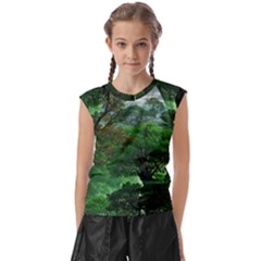 Jungle Forreast Landscape Nature Kids  Raglan Cap Sleeve Tee by Ravend