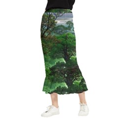 Jungle Forreast Landscape Nature Maxi Fishtail Chiffon Skirt by Ravend