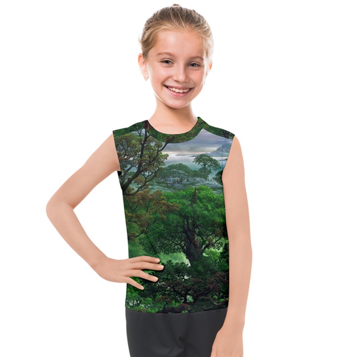 Jungle Forreast Landscape Nature Kids  Mesh Tank Top