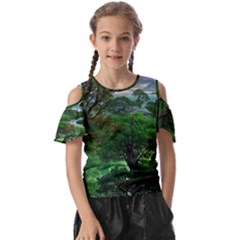 Jungle Forreast Landscape Nature Kids  Butterfly Cutout Tee by Ravend