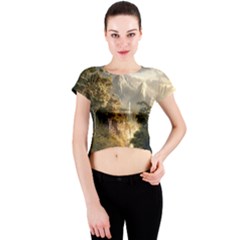 Natural Landscape Nature Vegetation Jungle Crew Neck Crop Top by Ravend