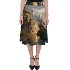 Natural Landscape Nature Vegetation Jungle Classic Midi Skirt by Ravend