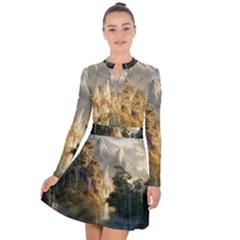 Natural Landscape Nature Vegetation Jungle Long Sleeve Panel Dress by Ravend