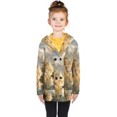 Natural Landscape Nature Vegetation Jungle Kids  Double Breasted Button Coat by Ravend