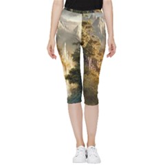 Natural Landscape Nature Vegetation Jungle Inside Out Lightweight Velour Capri Leggings  by Ravend