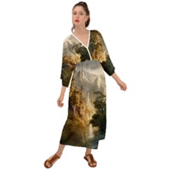 Natural Landscape Nature Vegetation Jungle Grecian Style  Maxi Dress by Ravend