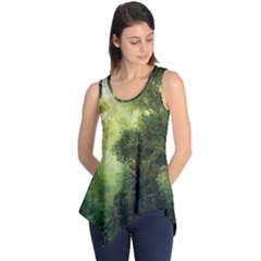 Green Beautiful Jungle Sleeveless Tunic by Ravend