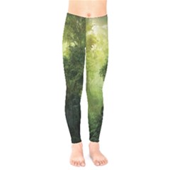 Green Beautiful Jungle Kids  Leggings by Ravend