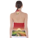 Landscape Sunset Orange Sky Pathway Art Babydoll Tankini Top View2