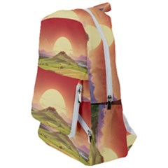 Landscape Sunset Orange Sky Pathway Art Travelers  Backpack by Ravend