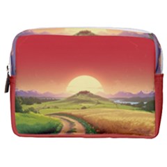 Landscape Sunset Orange Sky Pathway Art Make Up Pouch (medium) by Ravend