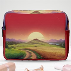 Landscape Sunset Orange Sky Pathway Art Make Up Pouch (large) by Ravend