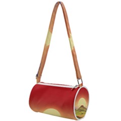 Landscape Sunset Orange Sky Pathway Art Mini Cylinder Bag by Ravend