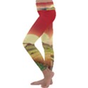 Landscape Sunset Orange Sky Pathway Art Kids  Lightweight Velour Classic Yoga Leggings View2