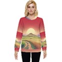 Landscape Sunset Orange Sky Pathway Art Hidden Pocket Sweatshirt View1