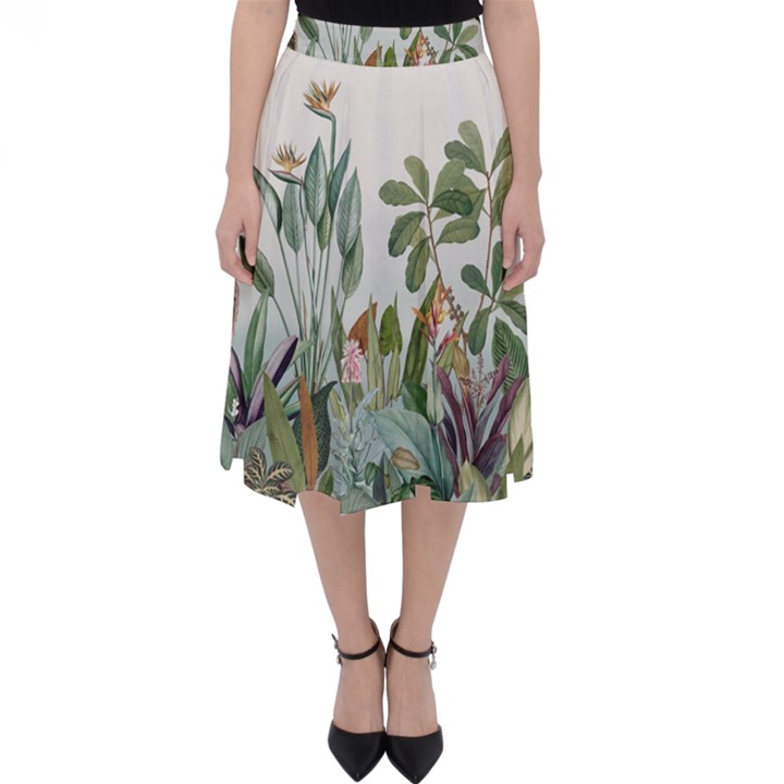 Tropical Jungle Plants Classic Midi Skirt