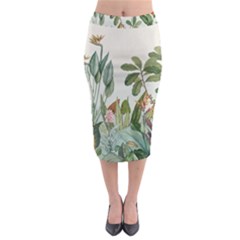 Tropical Jungle Plants Midi Pencil Skirt by Ravend