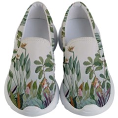 Tropical Jungle Plants Kids Lightweight Slip Ons by Ravend