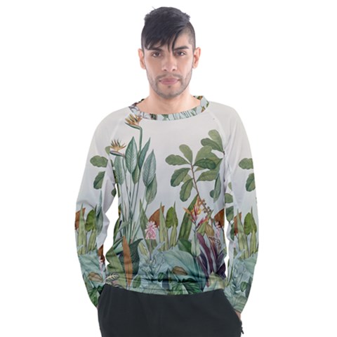 Tropical Jungle Plants Men s Long Sleeve Raglan Tee by Ravend