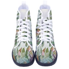 Tropical Jungle Plants Men s High-top Canvas Sneakers