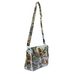 Beautiful Jungle Animals Shoulder Bag With Back Zipper by Ravend