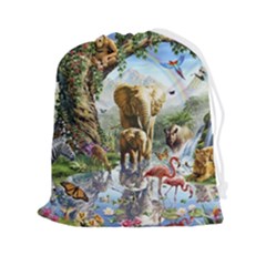 Beautiful Jungle Animals Drawstring Pouch (2xl) by Ravend