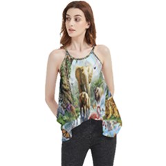 Beautiful Jungle Animals Flowy Camisole Tank Top by Ravend