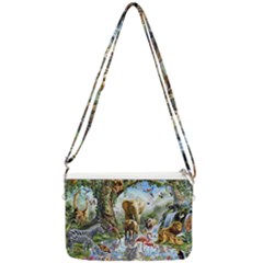 Beautiful Jungle Animals Double Gusset Crossbody Bag by Ravend