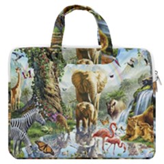 Beautiful Jungle Animals Macbook Pro 13  Double Pocket Laptop Bag by Ravend